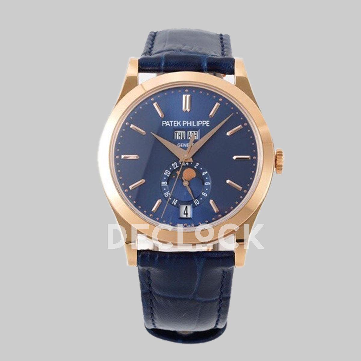 Annual Calendar Moonphase 5396 Blue Dial on Blue Leather Strap - Best ...